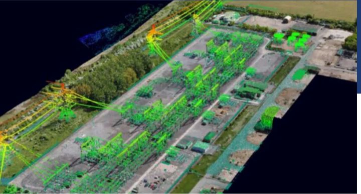 Nube LiDAR de subestación eléctrica — NQN Survey